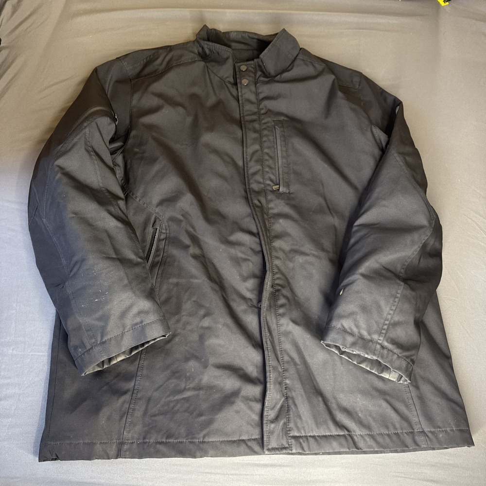Tumi Tech Jacket Full Zip Men's XXL 2XL Black Multi Pocket‎ Buttons Snap Nice
